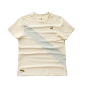Tracksmith Federation Van Cordlandt Tee Size small Cream with mercury sash